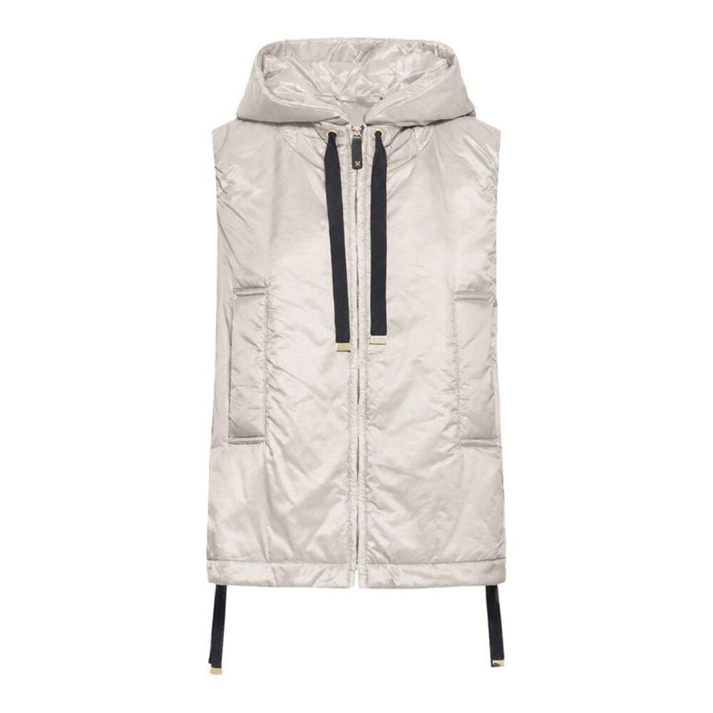 Max Mara The Cube Women Padded Vest With Hood In Waterproof Canvas